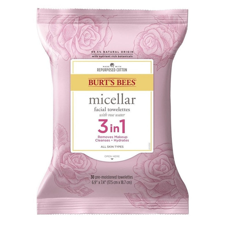 Burts Bees Towelettes Micellar 3 In 1 Rose Water 30 Ct ( (1PC))