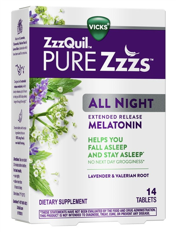 Vicks Zzzquil Pure Zzzs All Night External Release 14 Ct