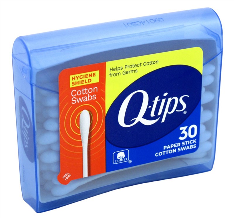 Q-Tips Cotton Swabs 30 Count Hygiene Shield Purse Pack(9in)