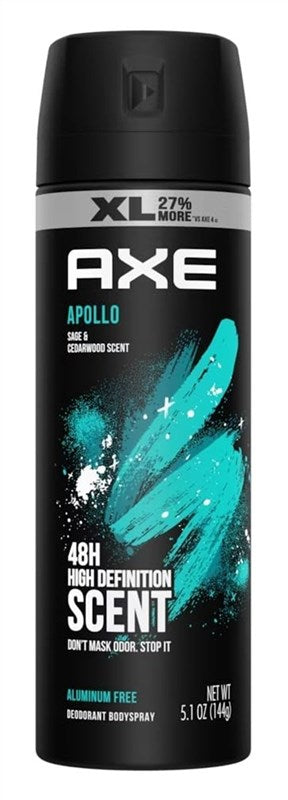 Axe Deodorant Body Spray Apollo Sage + Cedarwood 5.1oz