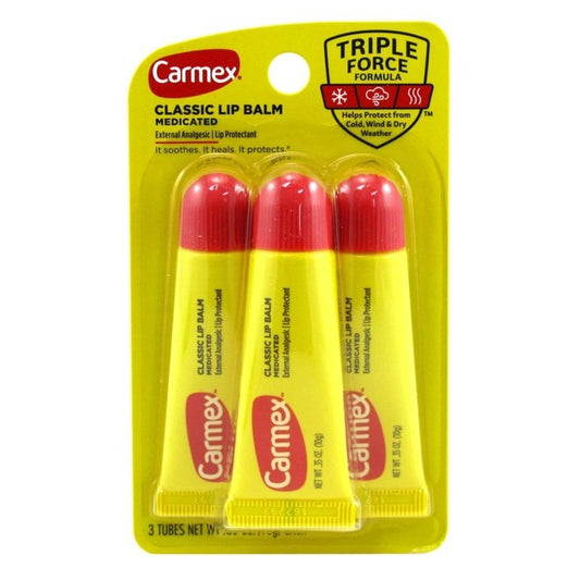 Carmex Lip Balm Tube Classic Medicated 0.35oz 3 Count