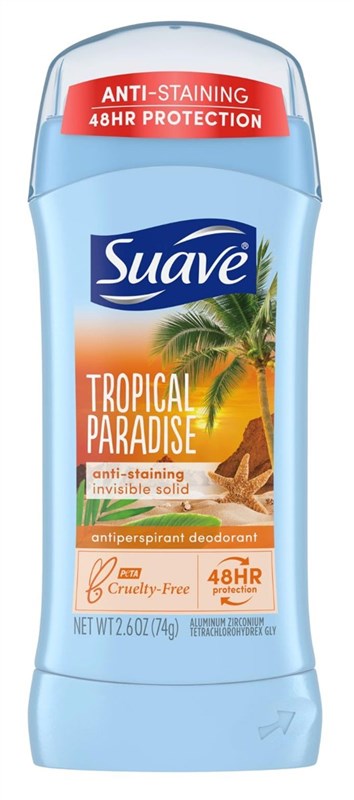 Suave Deodorant 2.6oz 48Hr Tropical Paradise Invis Solid
