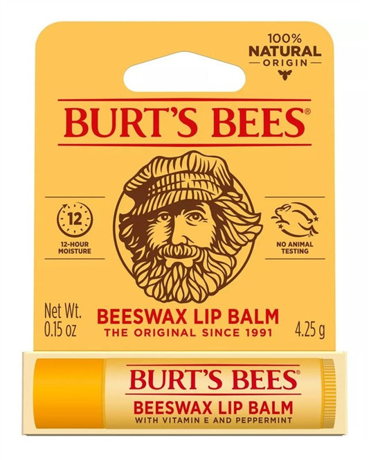 Burts Bees Lip Balm Beeswax Vitamin E & Peppermint (6in)