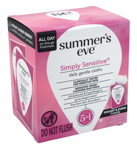 Summers Eve Cleansing Cloths 12 Count Simply Sensitive