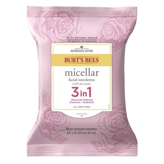 Burts Bees Towelettes Micellar 3 In 1 Rose Water 30 Ct ( (1PC))
