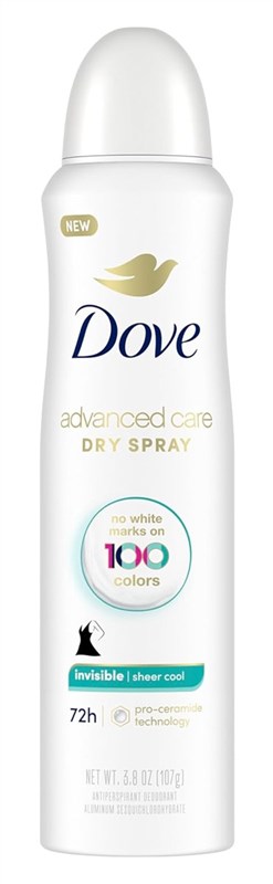 Dove Deodorant 3.8oz Dry Spray Invisible Sheer Cool