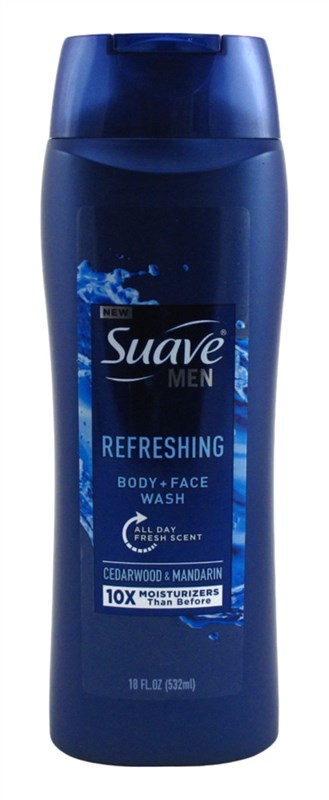 Suave Body + Face Wash Men 18oz Refreshing Cedarwood