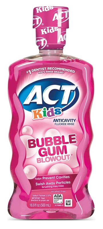 Act Kids Fluoride Rinse Bubble Gum Blowout 16.9oz
