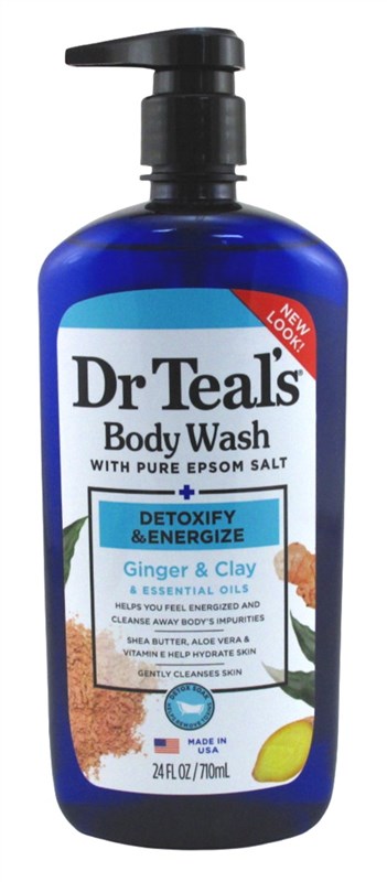Dr Teals Body Wash Ginger & Clay Detoxify & Energize 24oz