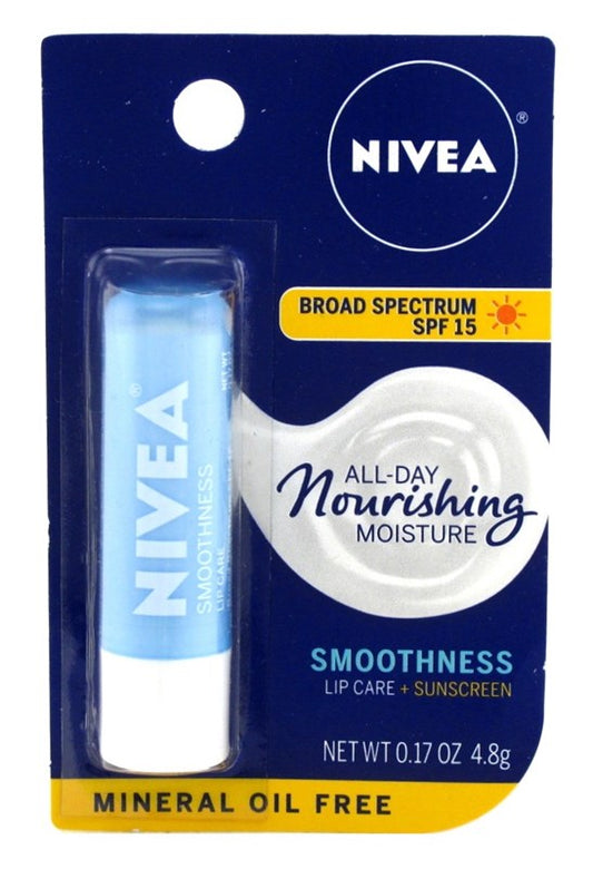 Nivea Lip Care Smoothness Spf#15 0.17oz (1PC) Display
