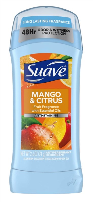 Suave Deodorant 2.6oz 48Hr Mango & Citrus Invisible Solid