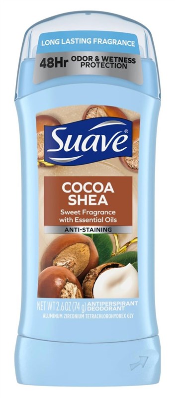 Suave Deodorant 2.6oz 48Hr Cocoa Shea Invisible Solid