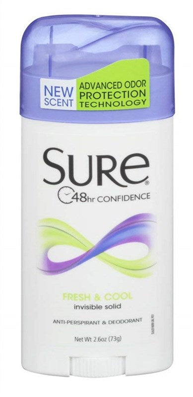 Sure Deodorant 2.6oz Invisible Solid Fresh And Cool