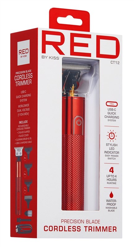 Kiss Red Trimmer Precision Blade Cordless Red