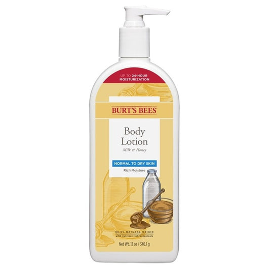 Burts Bees Body Lotion Milk & Honey 12oz Normal-Dry Skin