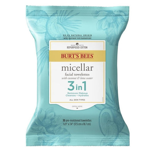 Burts Bees Towelettes Micellar 3 In 1 Coconut/Lotus 30Ct( (1PC))