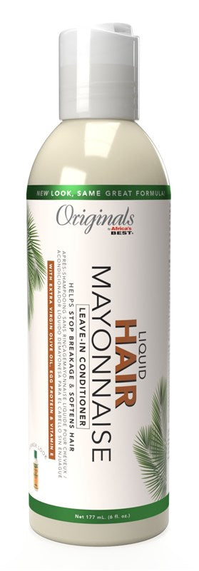 Africas Best Orig Hair Mayo Liquid Leave-In Condition 6oz