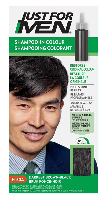Just For Men Shampoo-In #H-50A Haircolor Darkest Brown/Black