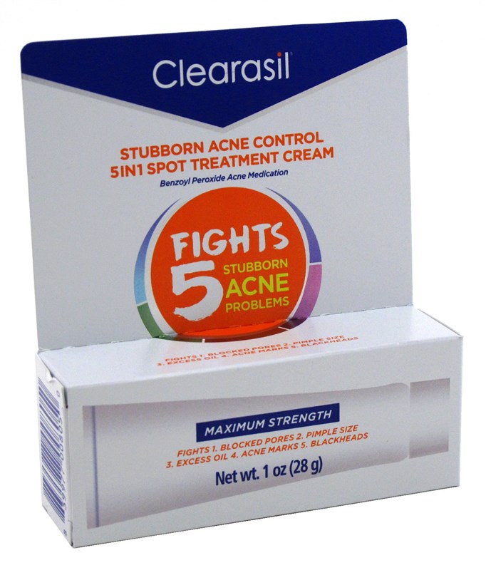 Clearasil Stubborn Acne Contrl 5-In-1 Spot Treatmnt Cream 1oz