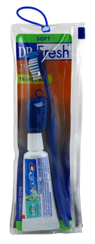 Dr. Fresh Travel Kit Tooth Brush Soft/Cover & Paste(12in)