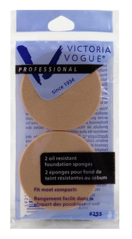 Victoria Vogue #255 Round Sponge 2 Count Foundation