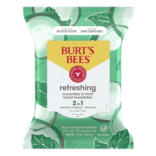 Burts Bees Towelettes Refresh Cucumber & Mint 30 Count ( (1PC))