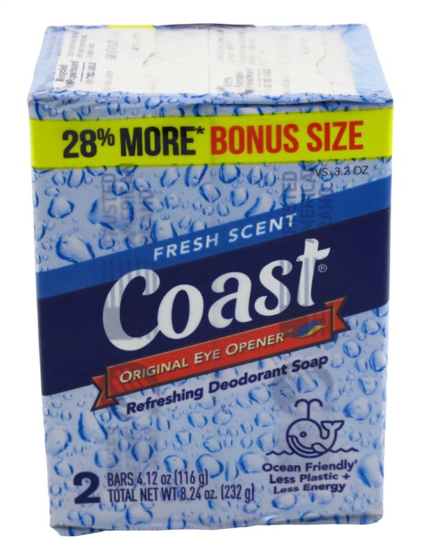 Coast Bath Bars Fresh Scent 4.12oz 2 Count Bonus Size